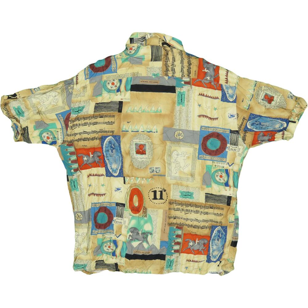 Pierre Cardin French LE REVEIL OUI SONNE Music Arts Rayon Camp Shirt Large - Picture 2 of 3
